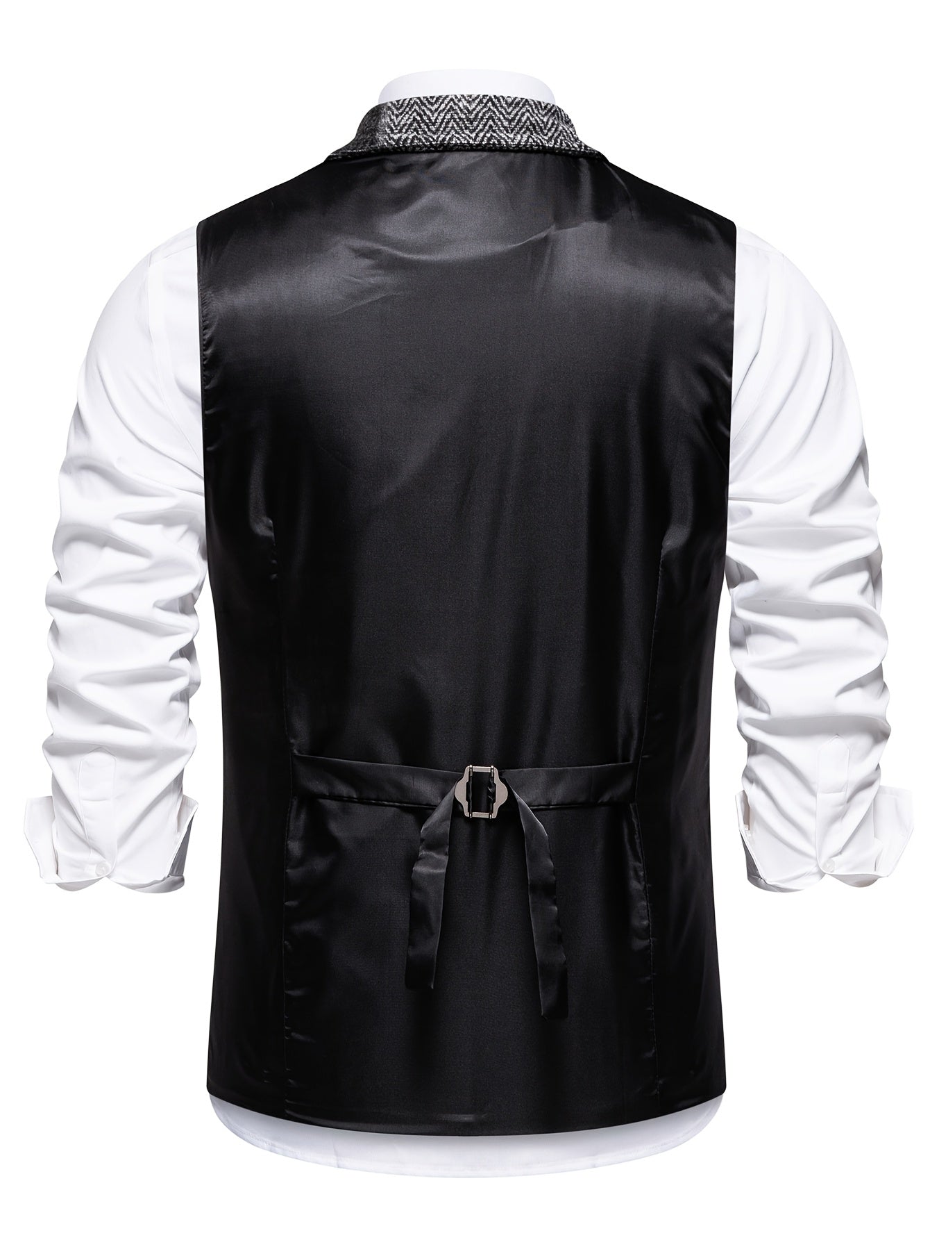 Trevor | Patchwork Vest with Herringbone Pattern