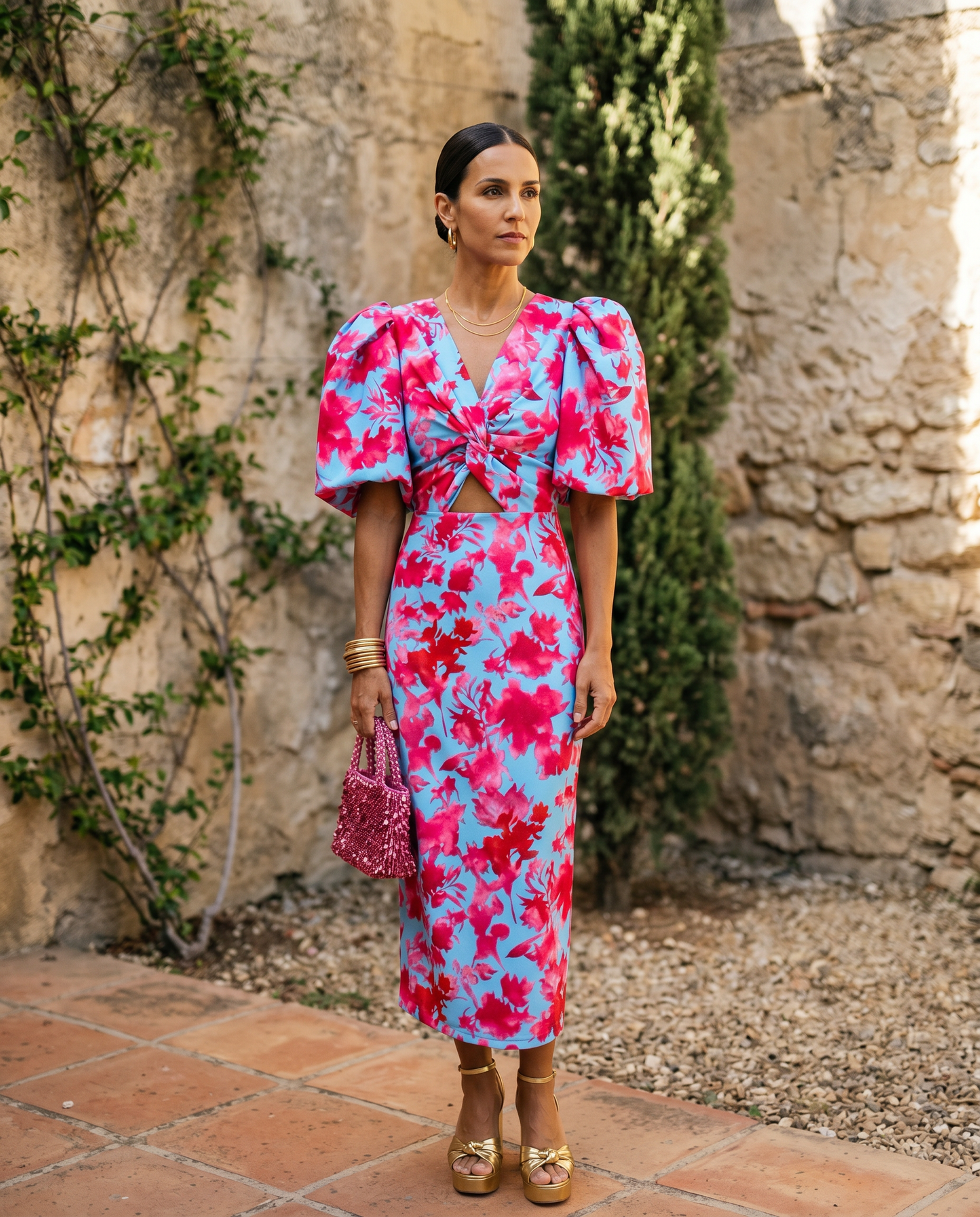 Lottie | Printed Midi Dres