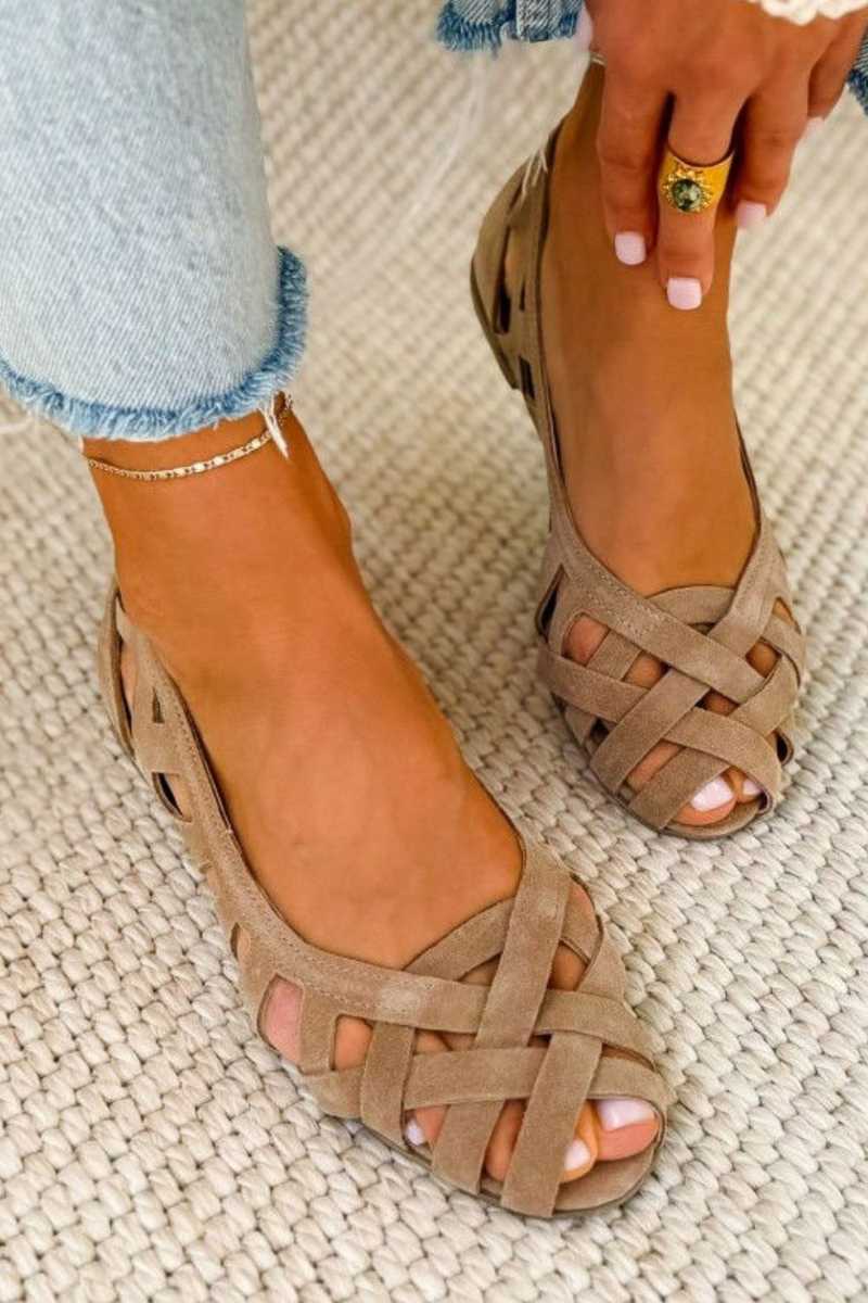 Hina | Flat Open-Toe Woven Sandals
