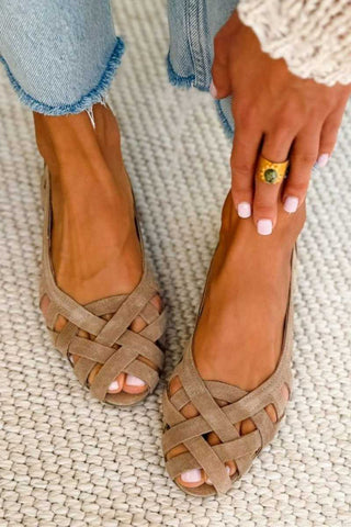 Hina | Flat Open-Toe Woven Sandals