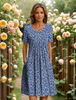 Blue floral / UK 8 (S)